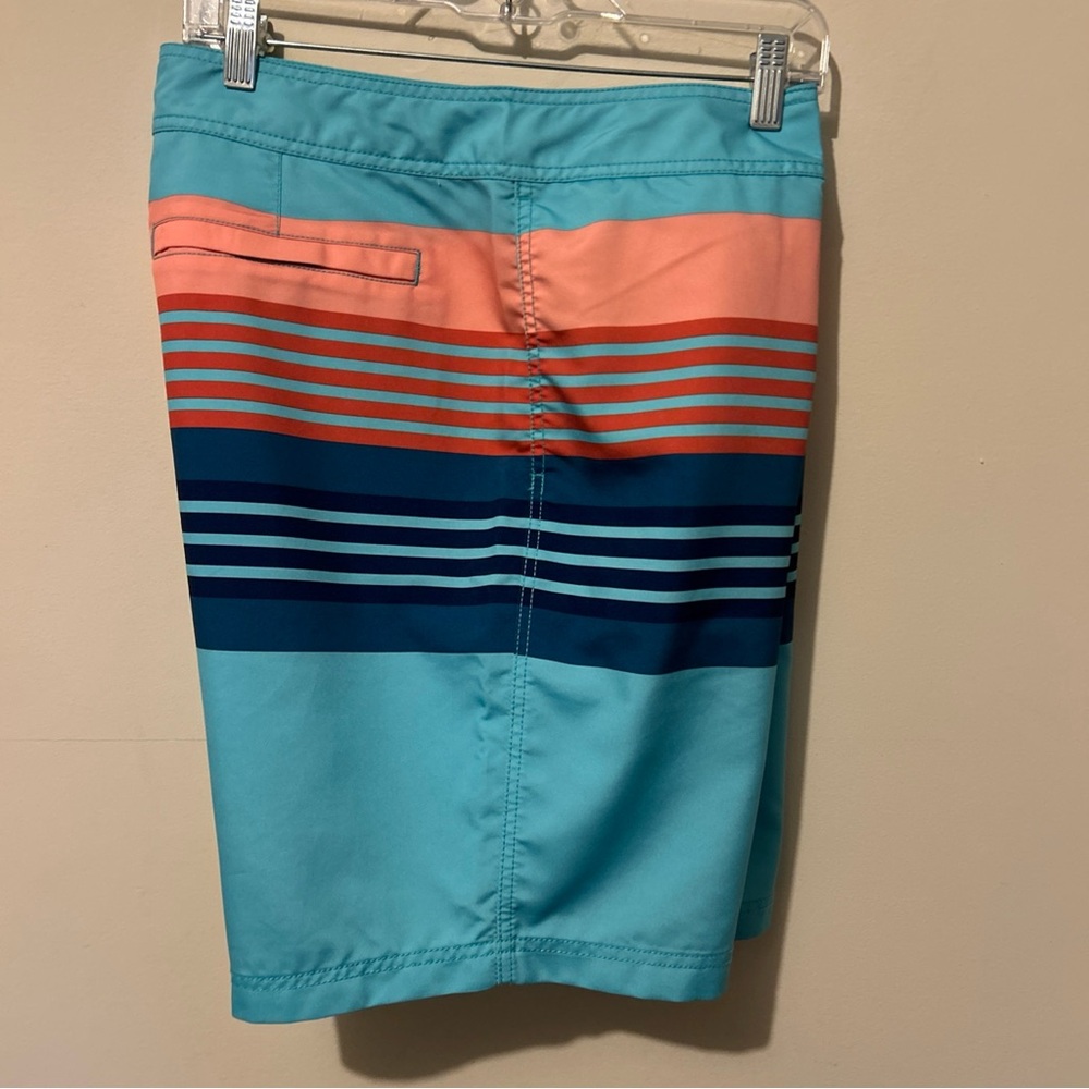 Nautica Bathing Suit Shorts Swim Trunks Men’s 36 Teal Blue Drawstring Pockets - Picture 2 of 14
